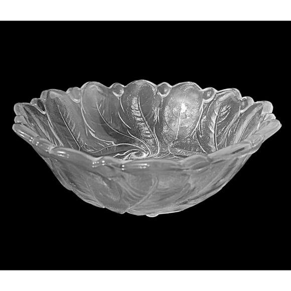 Frosted Glass Fruit Bowl Master Berry from Indiana Glass Wild Rose Pattern - Picture 5 of 7